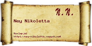 Ney Nikoletta névjegykártya